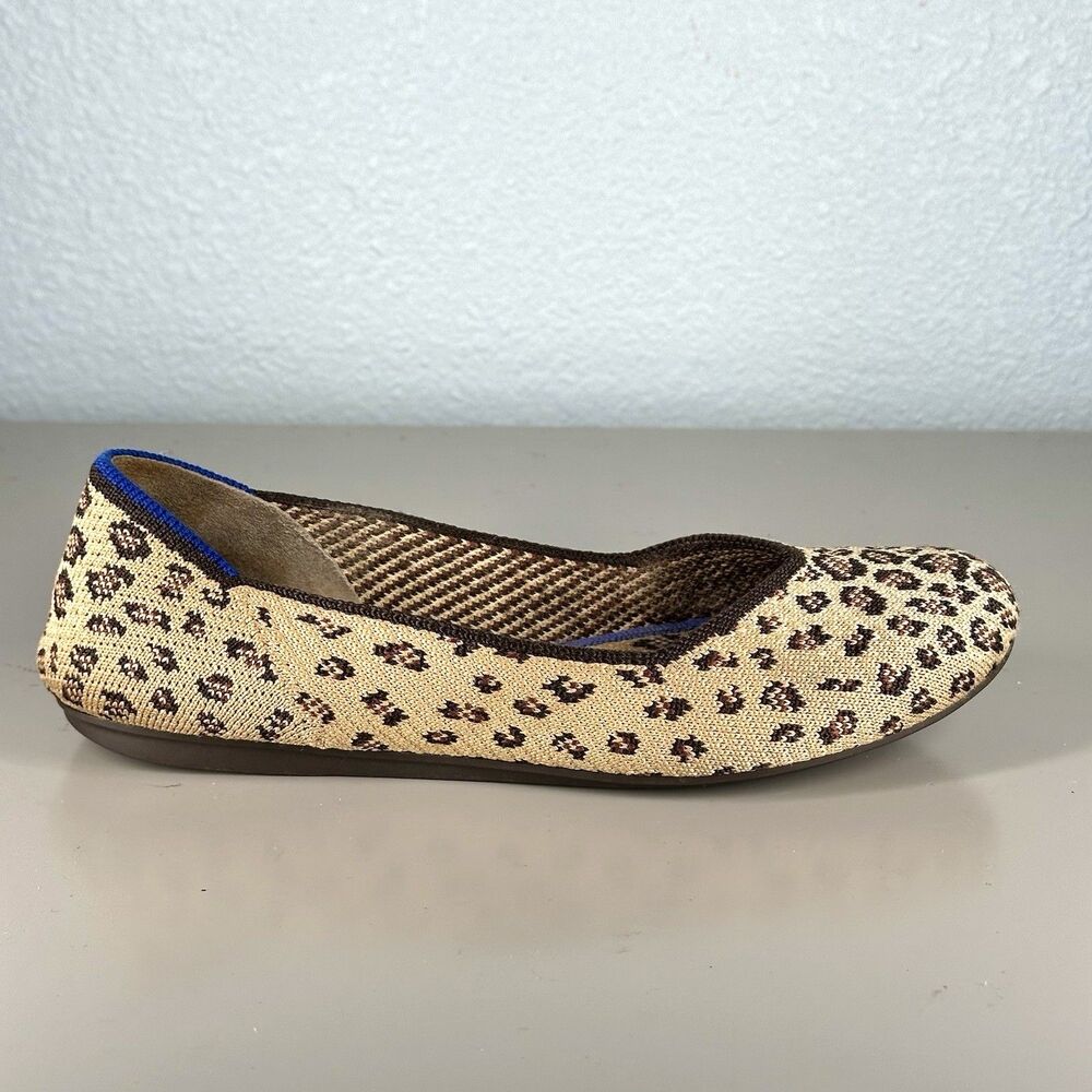 Rothy's Women's The Flat Size 5.5 Leopard Print Textile Slip On Ballet Shoes - Picture 8 of 13